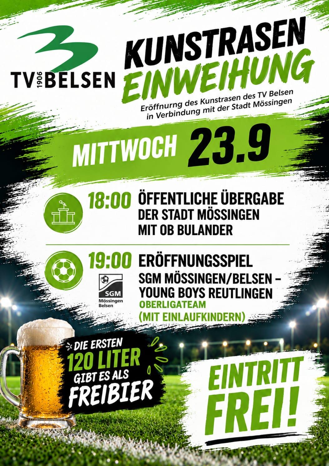 Flyer Kunstraseneinweihung
