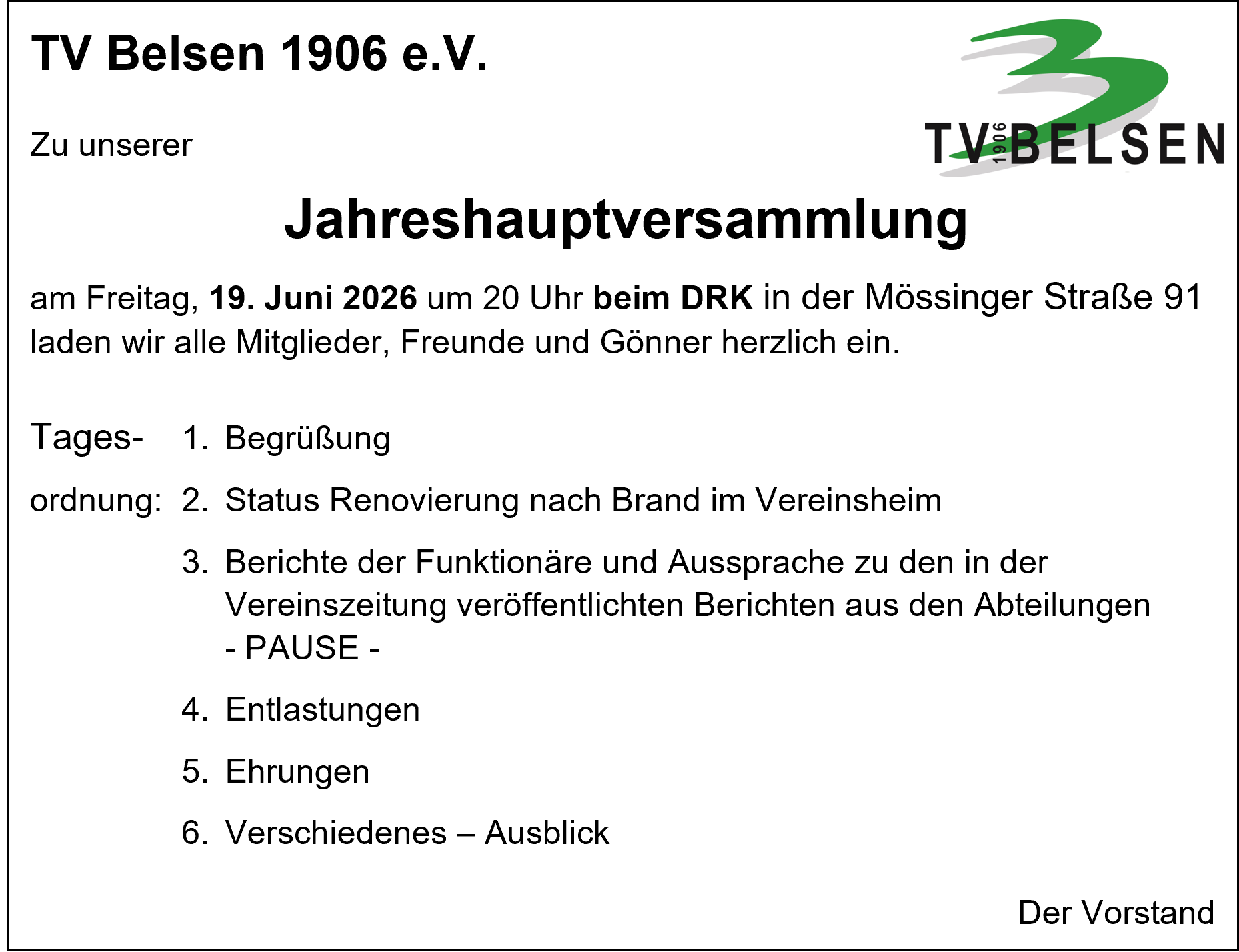 Tagesordnung